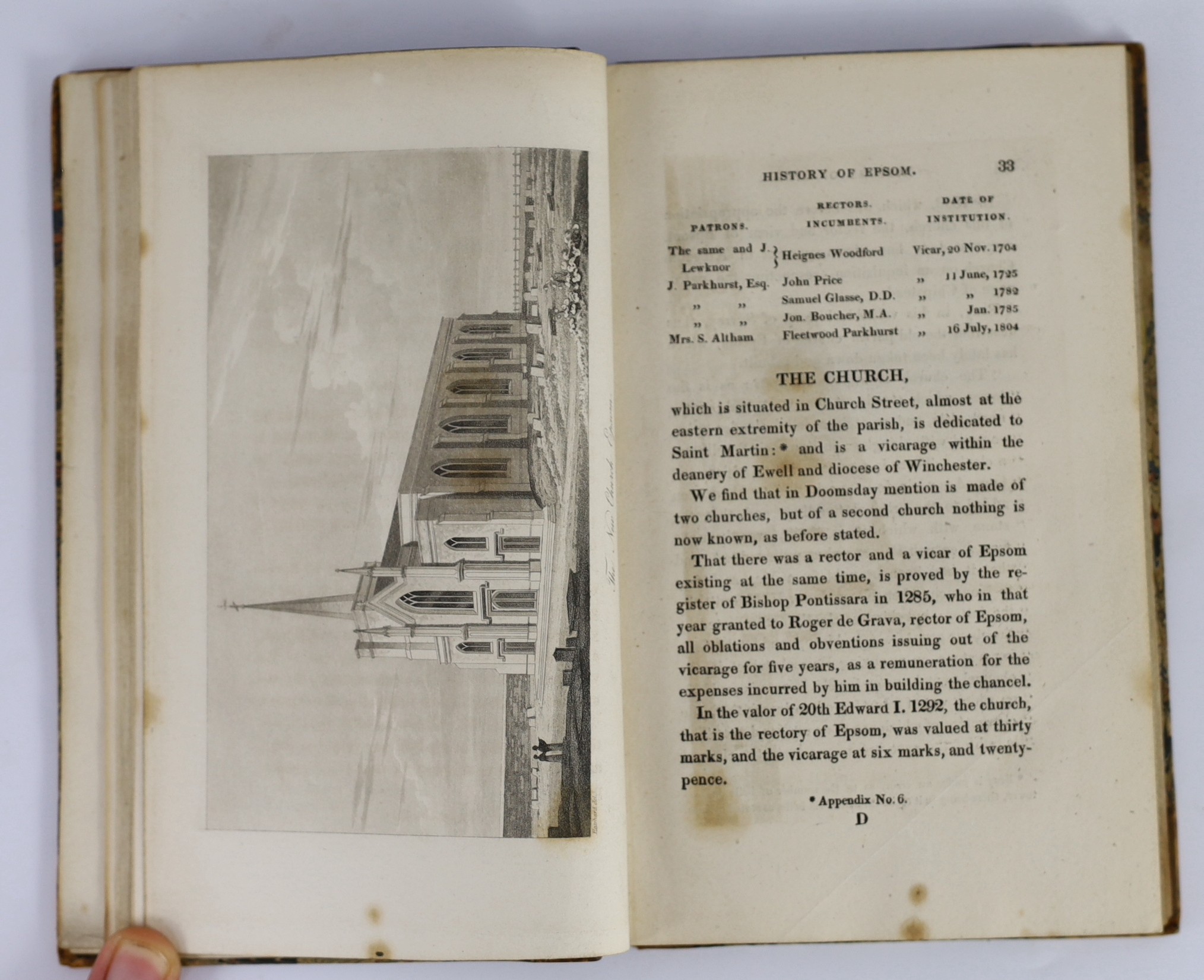 EPSOM: (Pownall, Henry) - Some Particulars Relating to the History of Epsom ... a succinct and interesting description of the origin of horse racing, and of the Epsom Races ... by An Inhabitant ...